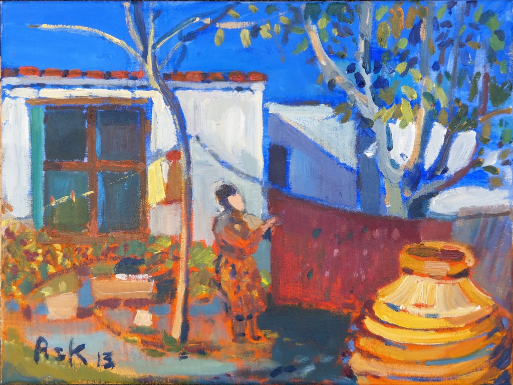 Η Μπουγάδα - Χίος  2013
The Washing Line - Chios, Greece  2013
Oil on Canvass by Elaine Ask
400 x 300 mm